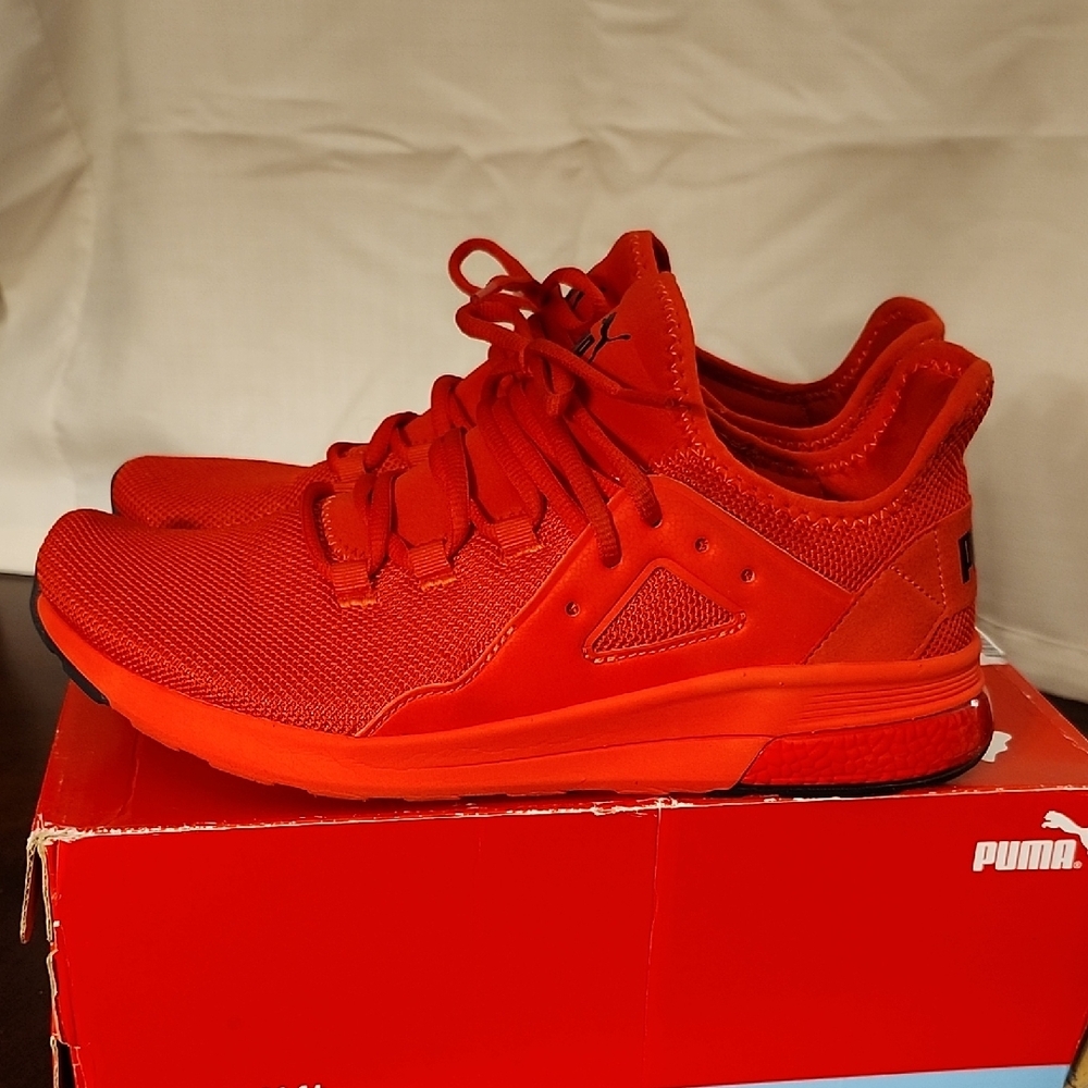 Puma Red Athletic Sneakers with Cushioned Sole